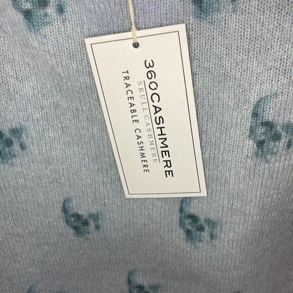 Skull Cashmere Indie Skull Print Sweater Teal S - Picture 5 of 8